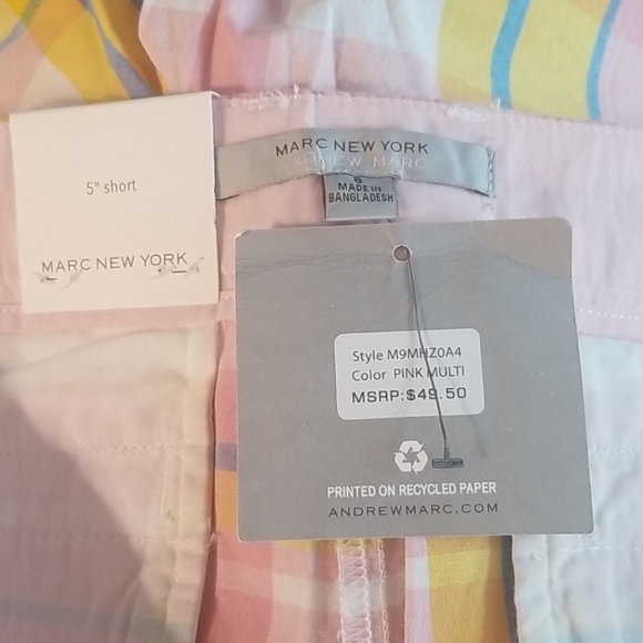 Marc NY Plaid Shorts-Pink/Yellow...Sz 8 - Picture 4 of 4